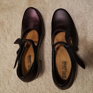 NAOT NEW PURPLE/ BROWN LEATHER MARY JANE SHOES SIZE  37